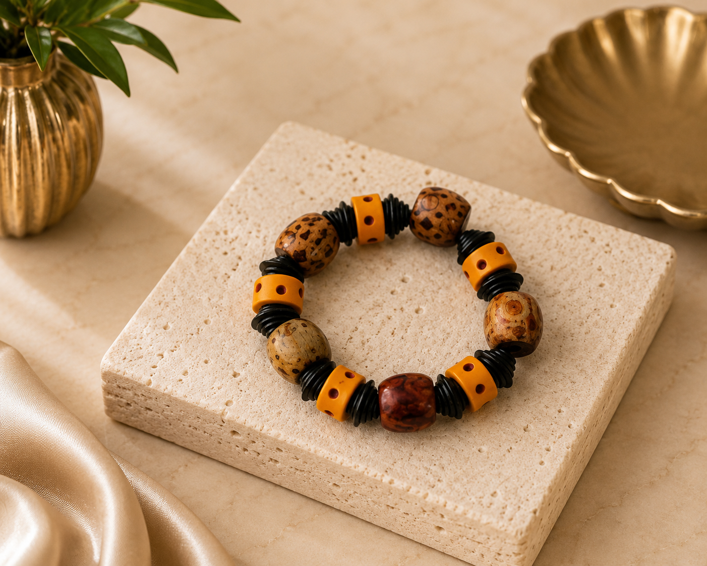 Brown Tan and Black colored bracelet