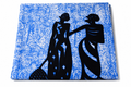 Two women in Blue Ankara